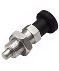 M20 Stainless Steel Reset Knob Spring Plunger with Secure Locating Pin and Heavy Duty Push Button Latch Mechanism, side view