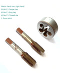Rugged Right Hand M14 x 1.5 Metric Hand Tap And Die Set With 1 Taper Tap 1 Plug Tap And 1 Round Die for metalworking projects