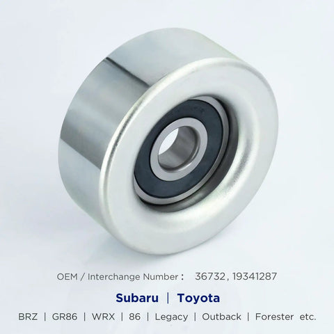Must Have Auto Belt Idler Pulley 36732 And 23770AA070 Swap For Select Subaru Toyota Scion Legacy Impreza Outback steel idler pulley, 17mm bore
