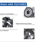 Close-up views of 4WD Front Wheel Hub Bearing Assembly Fits Lexus GX460 GX470, Toyota 4Runner, FJ Cruiser, and Tacoma 2003 to 2021 features.