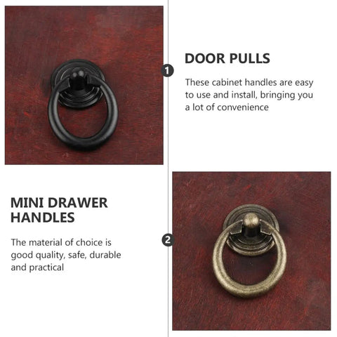 Go To Vintage European Style Zinc Alloy Cabinet Knobs And Mini Drawer Handles Set In Black And Antique Bronze close-up view