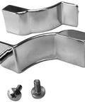 Slick Polished Chrome Sliding Shower Door And Tub Track Hardware With Bulletproof Bracket Mounts for towel bars, includes screws.