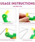 Senior Friendly Automatic Needle Threader Set For Sewing Machines, Lightweight Plastic Auto Threader Tool, usage instructions