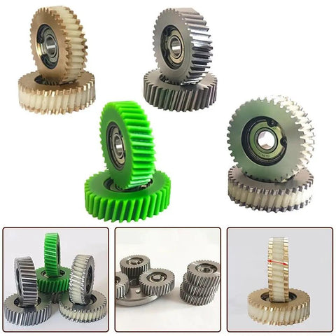 Three Pack E Bike Motor Gear Clutch Kit With 36 Tooth Planetary Gear And 7.94mm Steel Bearings in various colors for electric bikes.