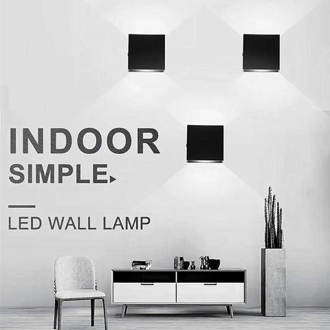 2 Pack LED Wall Sconce 10W Hardwired Modern Black Up Down Wall Lamps For Living Room Hallway Bedroom Decor Cool White
