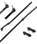 6 Piece Front Inner And Outer Tie Rods And Drag Link Adjusting Sleeves Kit For Dodge Ram 1500 2000 2001 2500 2000 2002 3500 2000 2002 4WD Models Only black steel steering kit