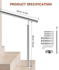 Rock Solid Stainless Steel Handrail For Outdoor Steps Featuring Adjustable Angles And Heavy Duty Build with 80cm and 90cm specifications.
