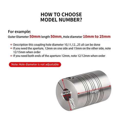 Heavy Duty Stainless Steel Flexible Coupling Shaft Connector With Parallel Line Grooves For Motor Encoder Drive, 50mm length