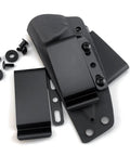 Rugged Metal Knife Sheath Belt Clip Universal Mounting Clip For Kydex Holsters with screws and hardware shown