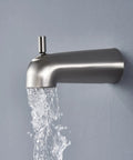 Brushed nickel tub spout of Dual Shower System With Handheld And Rain Head, High Pressure 2 In 1 Shower Kit.