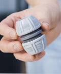 Close-up of Five Eighth Inch Hose End Repair Kit for Garden Hose Fittings, showing the Secure Power Grip Connector.