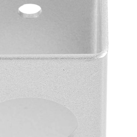 Close-up of Heavy Hitter Under Desk Laptop Mount Bracket, aluminum design, featuring a hole for secure installation.