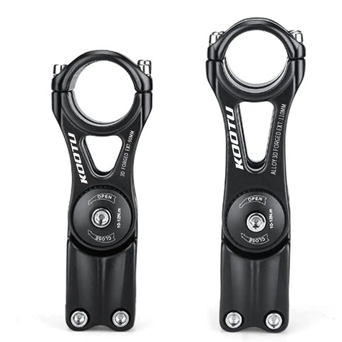 Adjustable Bike Stem 28.6mm 31.8mm Handlebar Extender With Plus Minus 85 Degree Angles, Lightweight Aluminum Riser, 90mm