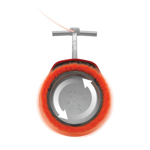 Top view of Multi Purpose Commercial Orbital Floor Cleaner for Hard Floors and Carpets, showing rotating brush and handle.