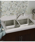 Everyday LK5000CR Single Hole Deck Mount Kitchen Faucet With Pull Out Spray And Lever Handle Chrome Finish next to double sink