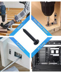 Pro Grade Phillips Pan Head Self Tapping Screws, Black Coated 304 Stainless Steel Tek Fasteners for wood, metal, furniture, PC cases.