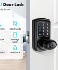Keypad Door Knob With Passage Mode Keyless Entry Smart Door Lock With Big Backlit Panel HD Digital Backlight 99 User Codes