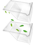 2 Pack Upgraded Refrigerator Crisper Drawers Bins Replacement For Frigidaire And Kenmore shown with eco-friendly leaves