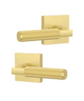 4 Pack Brushed Gold Dummy Interior Door Handles For Closet French Doors Pantries And Interior Push Pull Doors Decorative Non Turning Door Levers close-up
