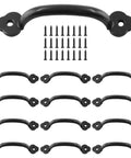 12 Piece Antique Plum Blossom Zinc Alloy Door And Drawer Pulls Set, Black Gate Handles 4 inch with 3.2 inch hole spacing and screws