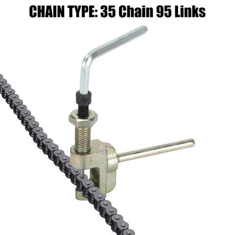 35 Roller Chain Kit With 95 Links And Chain Breaker showing chain type and breaker tool