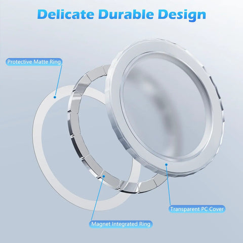 Magnetic Base For MagSafe Phone Series And PopSocket Grips, Removable Kindle Phone Holder Plate, transparent cover