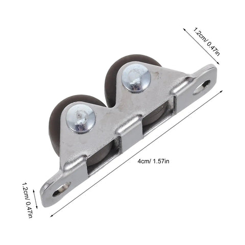 10 Pack Heavy Duty Mini Furniture Casters That Roll Like A Dream With Silent TPE Pads For Tool Benches Cabinet Drawers And Office Desks, close-up on steel mounted caster with TPE wheels.