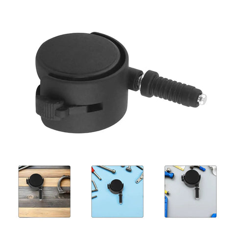 Swivel Stem Caster Wheels with Brake 2set for Furniture and Bed Frames, black wheel with brake for easy mobility.