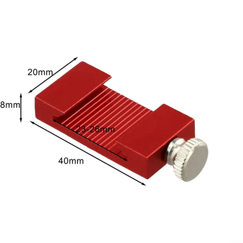 Ruler Stop Fence For Precision Marking And Quick Straight Lines, 20mm Spacing With 26mm Block, Steel Construction, Adjustable Groove And Locking Screw, Built Tough And Easy Setup For High Accuracy Projects, red ruler stop fence with 20mm and 8mm dimensions