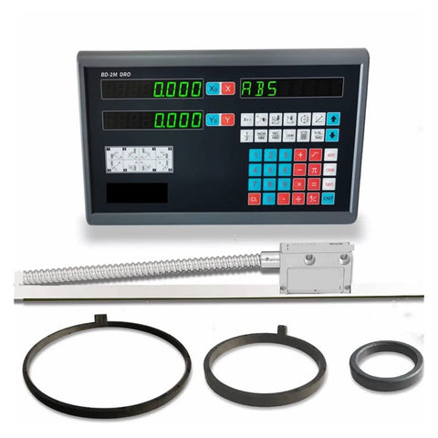 Heavy Duty Digital Caliper With Five Magnetic Heads Straight Up Reliable 2 And 3 Axis Displacement Sensor For Precision Lathe Milling Machines Built Tough To Last with DRO and magnetic rings.