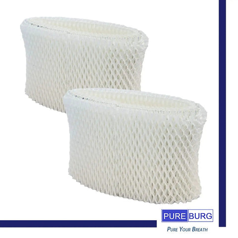 Two white mesh wick filters compatible with 8 Pack Wick Filters For Vicks V3500N V3100 V3700 V3800 V3900 Kaz 3020 Sunbeam 1118 Honeywell.