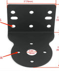 Beefy Mast Clamp With Dual U Bolts showing hole sizes M4, M6 dimensions for Antennas.