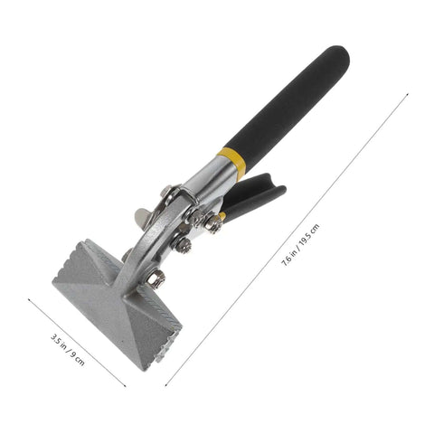 Manual Metal Bender Tool For Bending And Flattening Sheet Metal With Straight Jaw Hand Seamer Grip with scale dimensions shown