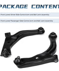 Front Lower Control Arm With Ball Joint Assembly For Driver And Passenger Sides Direct Fit Replacement Front Suspension Upgrade For 2004 2012 Escape 2005 2011 Mariner And 2005 2011 Tribute shown in package content