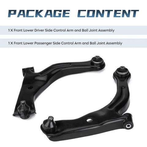 Front Lower Control Arm With Ball Joint Assembly For Driver And Passenger Sides Direct Fit Replacement Front Suspension Upgrade For 2004 2012 Escape 2005 2011 Mariner And 2005 2011 Tribute shown in package content