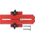 Table Saw Thin Jig With Roller Design Aluminum Alloy Build Adjustable Length for 19mm and 30mm T Slot Tracks, top view