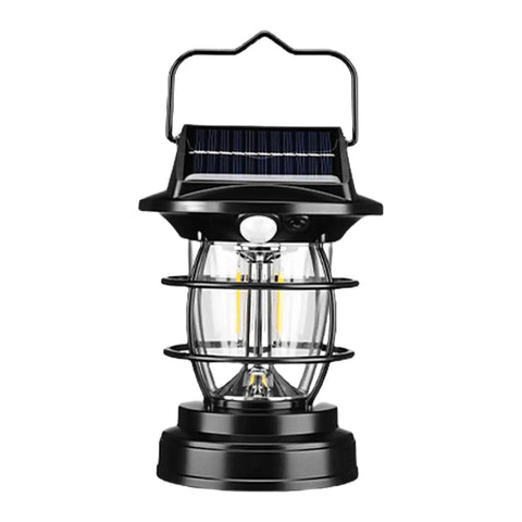Solar Powered LED Camping Light Portable Waterproof Outdoor Lamp For Hiking And Indoor Emergency Use, Rechargeable Battery