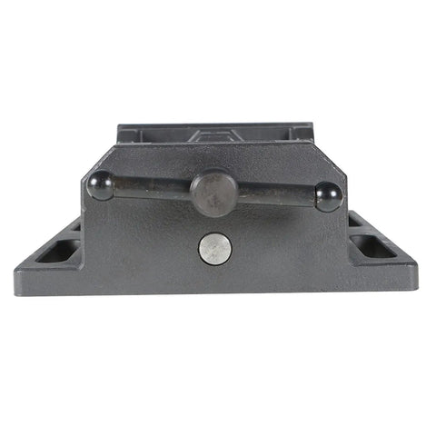 Pro Grade 6 Inch Heavy Duty Low Profile Drill Press Vise with rock solid base, showcasing durable cast iron construction.
