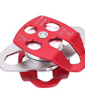 Red Single Swivel Rope Pulley Block For Rock Climbing and Hauling, Heavy Duty Aluminum Magnesium Alloy Sheave