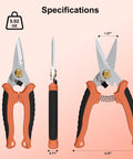 7 Inch Heavy Duty Gravity Shears With Micro Serrated Japanese SUS420J2 Blades, Ergonomic Ambidextrous Grip, Safety Lock