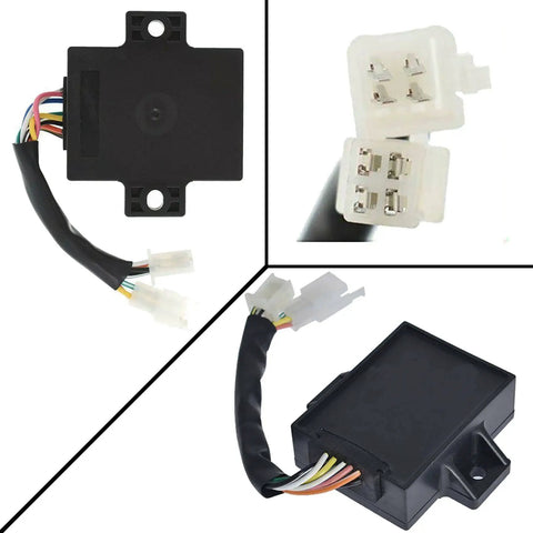Dope CDI Box Replacement For Lawn Tractors And Mule UTV 325 335 345 425 445 455 connectors and wiring close-up