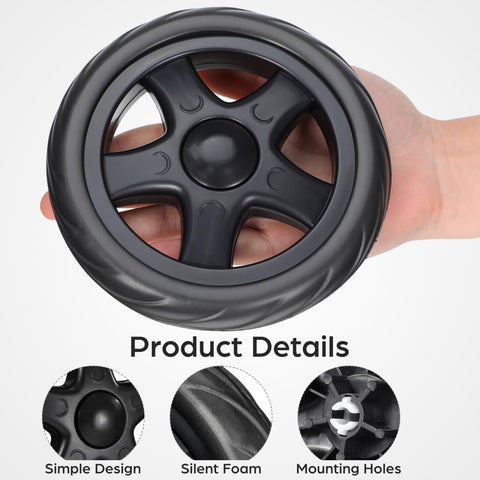 Two Pcs 6.10 Inch Laundry Cart Wheels Rolling Caster Replacement for Foldable Shopping Trolley and Grocery Cart in hand