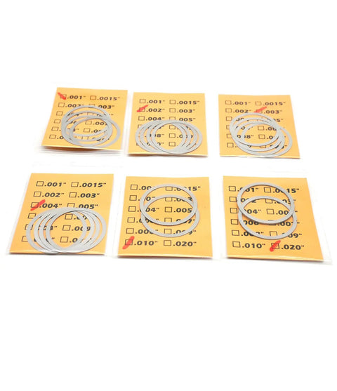 Premium Slick Heavy Duty Barrel Nut Shim Kit With Twenty Badass Precision Pieces For Flawless Rail Alignment and Rock Solid Torque On 556 And 223 Rifles. Six sets of stainless steel shims.