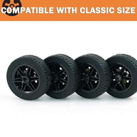 Four Piece Tech Wheels And Tires Set With 43.2x14mm Tires And 30x14mm Rims For RC Cars And Toy Cars For Kids And Boys Replacement