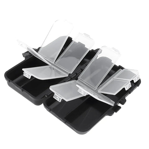 Compact Fishing Tackle Box With Clear Lids Nine Compartment Double Layer Lure Organizer For Small Baits And Gear open view