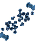 Hella Tough Titanium Torx Screw Set And Drop In Hardware Kit For Benchmade Bugout Replacement Parts With Pivot Nut And T10 T6 Body Screws Premium Everyday Carry Upgrade, showing blue titanium screws.