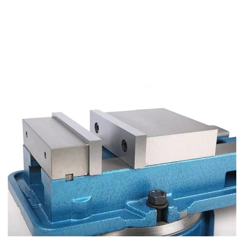 Close-up of 1Pcs High Precision Milling Bench Vise 4 Inch Clamp showing hardened steel jaws and base for secure clamping.