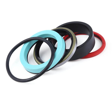 Heavy Duty Hydraulic Lift Cylinder Seal Kit For Loader And Bucket Cylinders 7106 7108 7308 Series L130 Front End 110TL With Ognibene Cylinders Fits Manure Fork Attachments 1 And 3 Eighths Inch Rod And 1 And 3 Quarters Inch Bore Replaces 87311845 9600669 seal rings on white