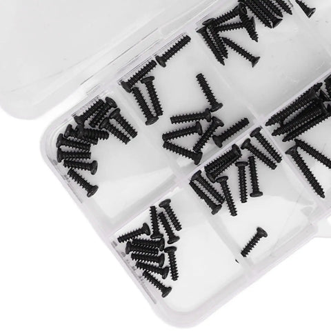 Premium Stainless Steel RC Car Screw Kit With Transparent Storage Box For 1 16th Brushless RC Cars, Rustproof Fasteners, black screws