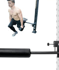 Nordic Leg Roller For Rack Mounted Pro Grade Home Gym with man doing Bulgarian split squat using the attachment
